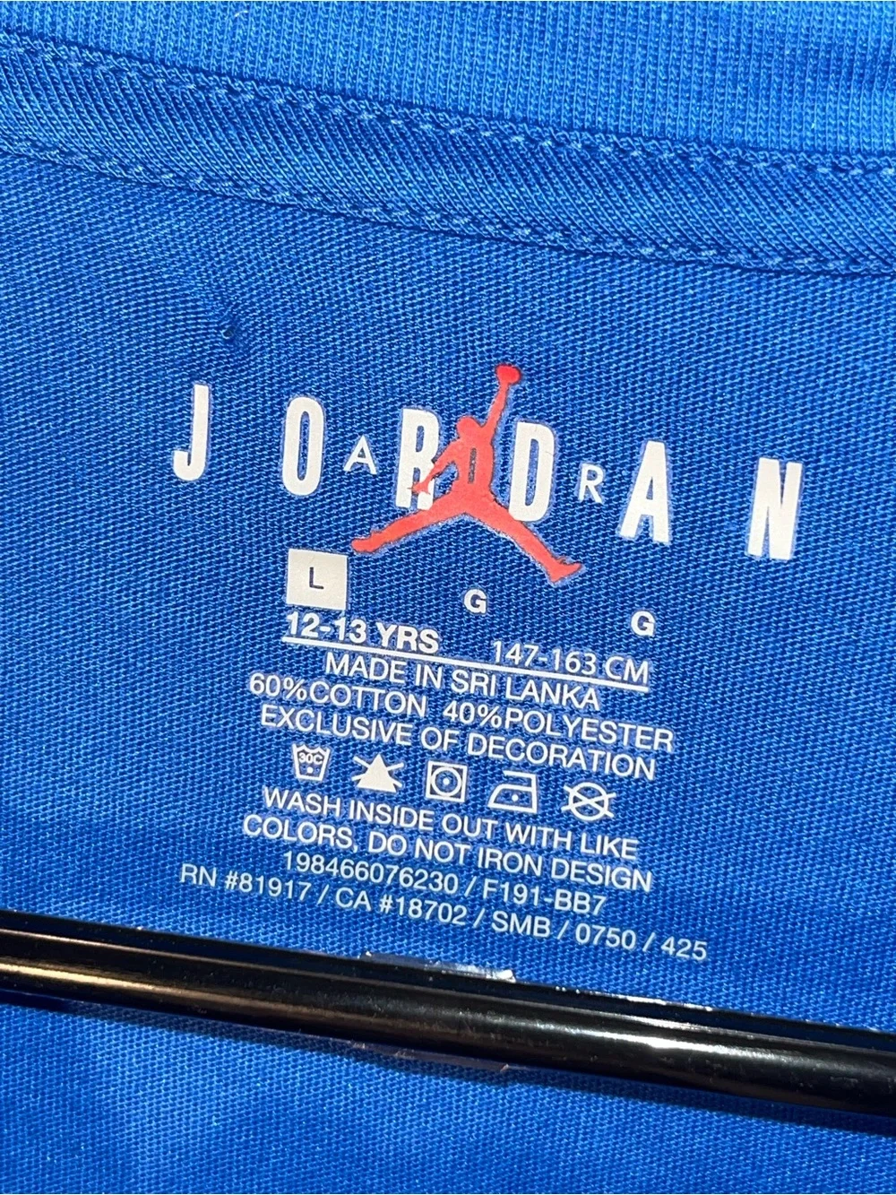 $28 Nike AIR JORDAN FLIGHT JUMPMAN T- Shirt BOYS Short Sleeve BLUE Large L 🏀